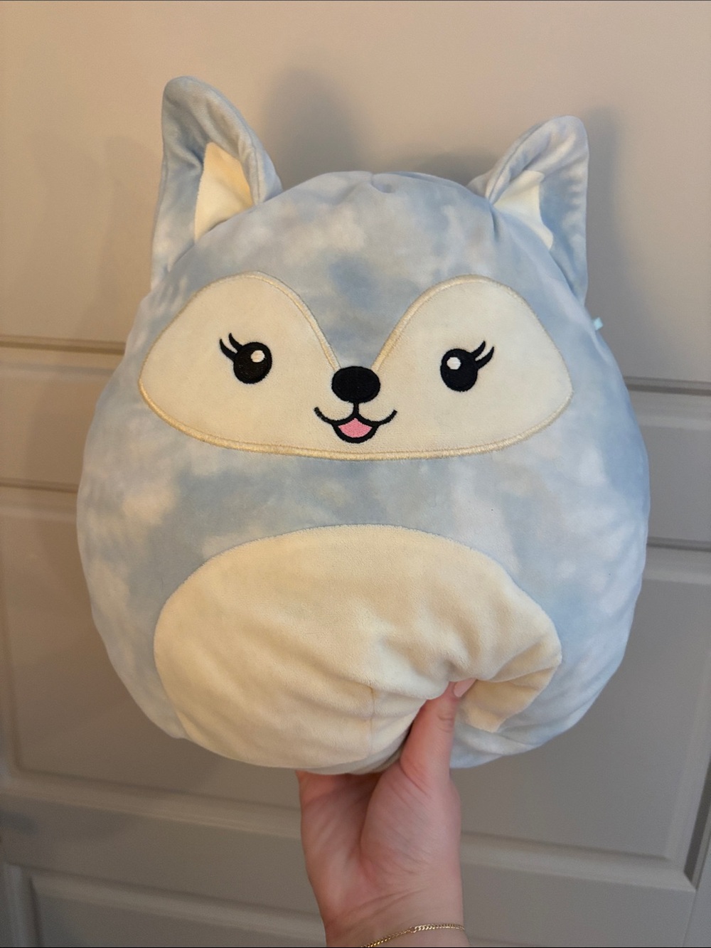 Squishmallows Light Blue and Cream Fox Plush